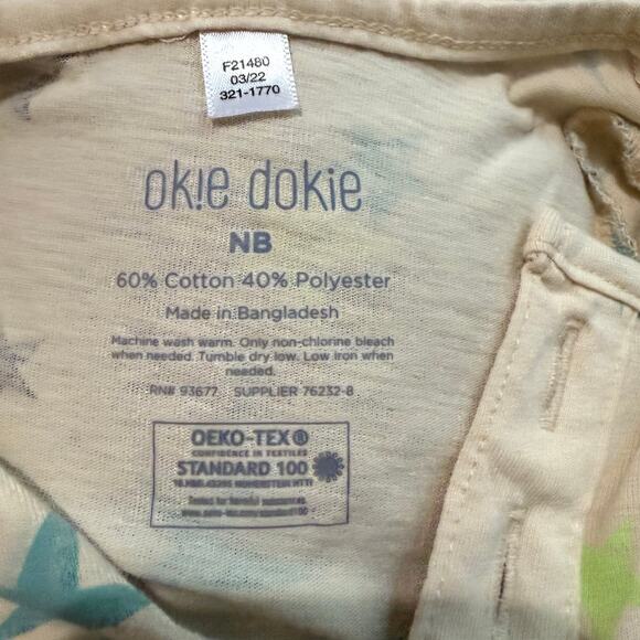 Okie Dokie Romper Baby Boy Gender Neutral Newborn Infant Star Print Shortalls - Picture 5 of 5